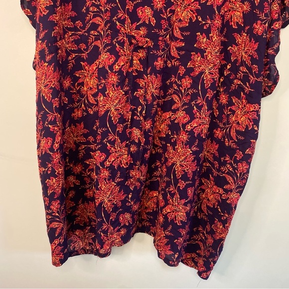 Women's Lands End Modal Purple Red Floral Dress Cover Up Big Sleeves Medium - Picture 4 of 14